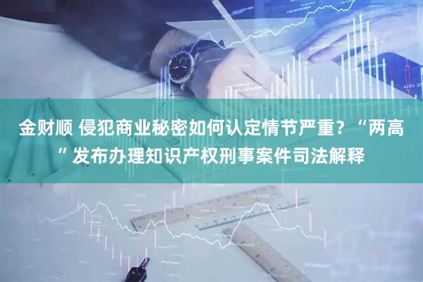 金财顺 侵犯商业秘密如何认定情节严重？“两高”发布办理知识产权刑事案件司法解释