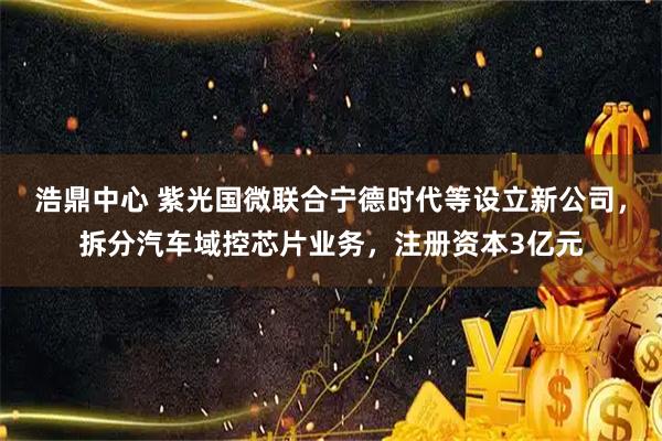 浩鼎中心 紫光国微联合宁德时代等设立新公司，拆分汽车域控芯片业务，注册资本3亿元